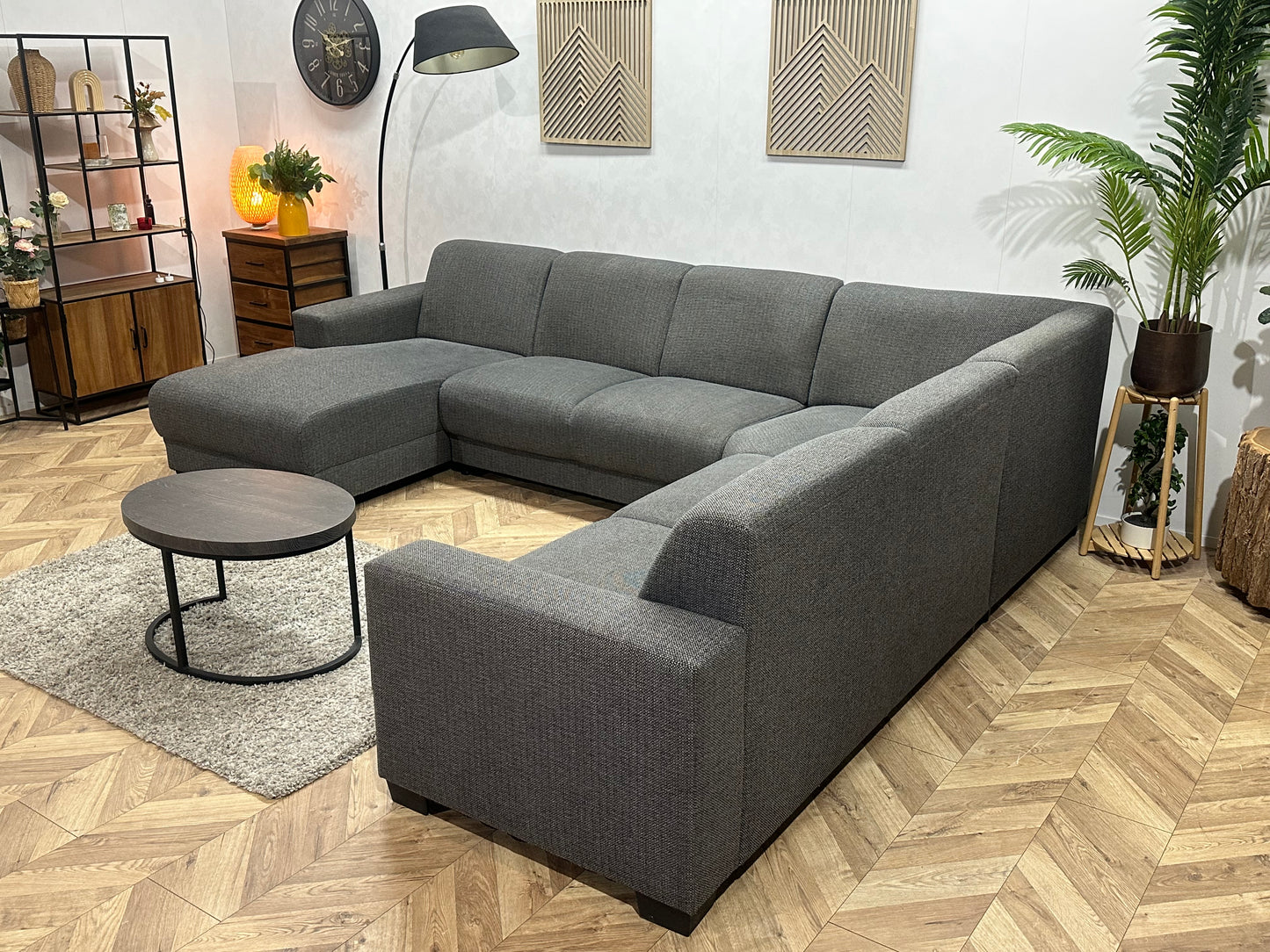 Grijze U Bank ~ Vaste Kussens