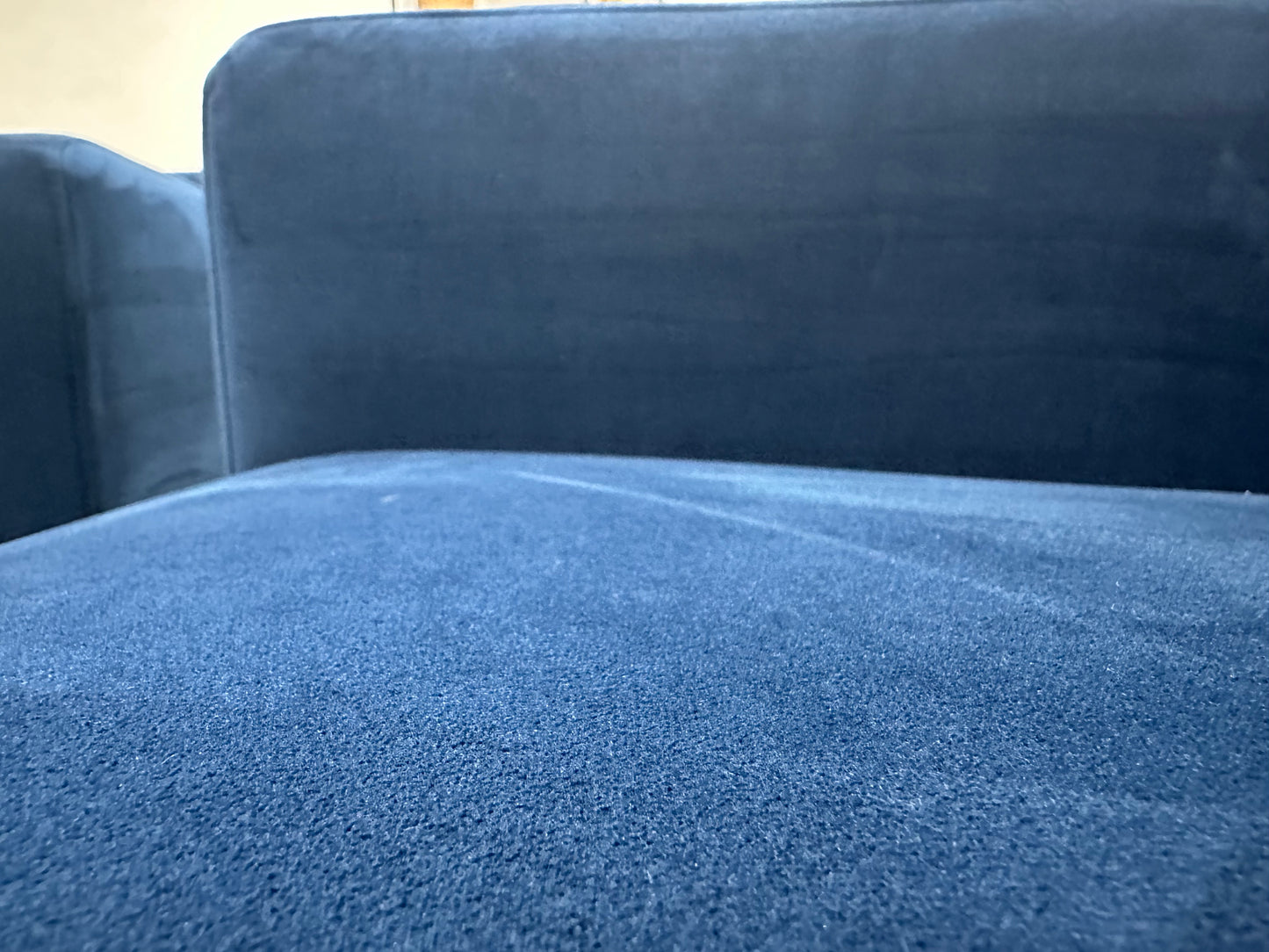 Blauwe Velvet Banken Set ~ Vaste Kussens