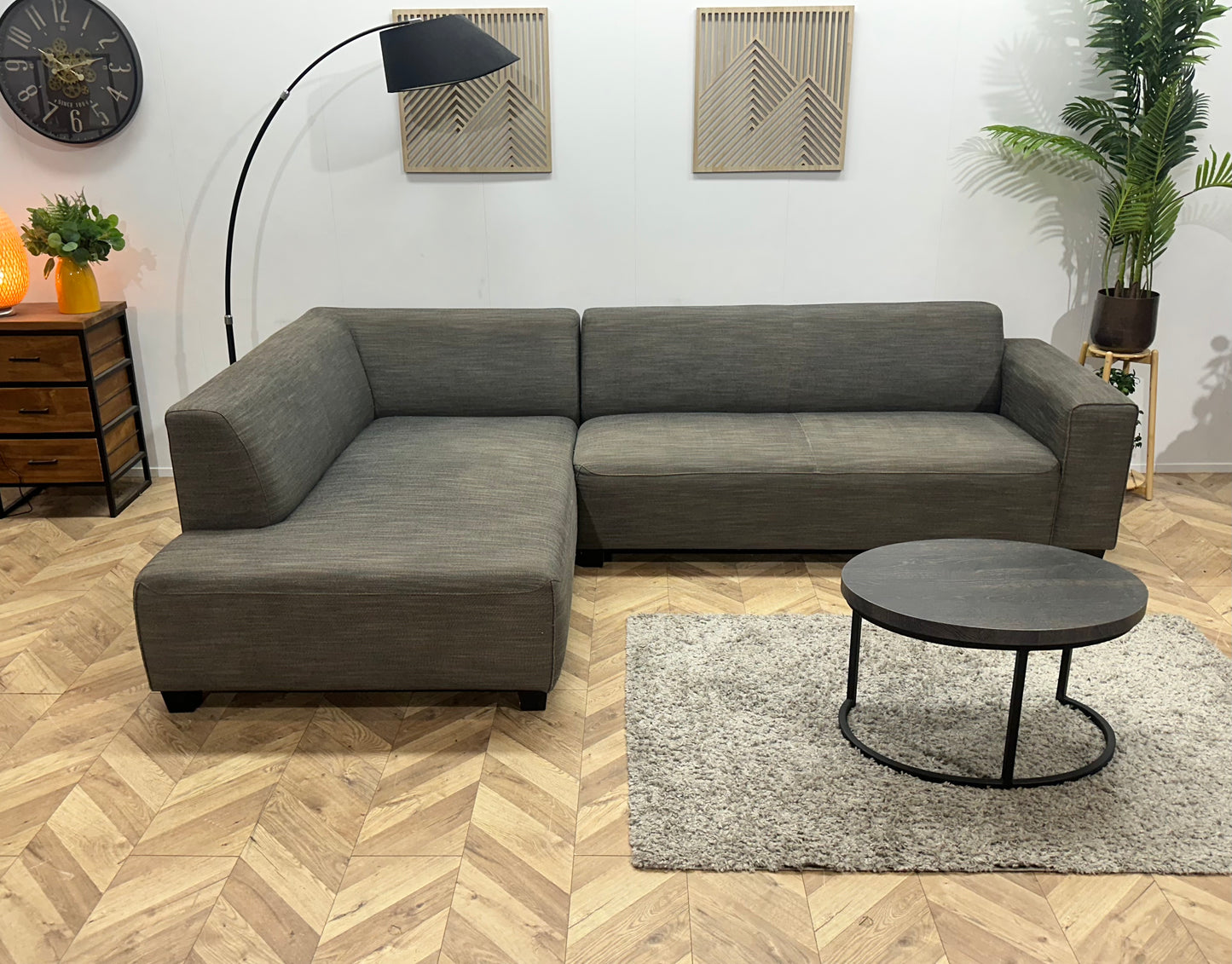 In.House Antraciet Hoekbank ~ Vaste Kussens