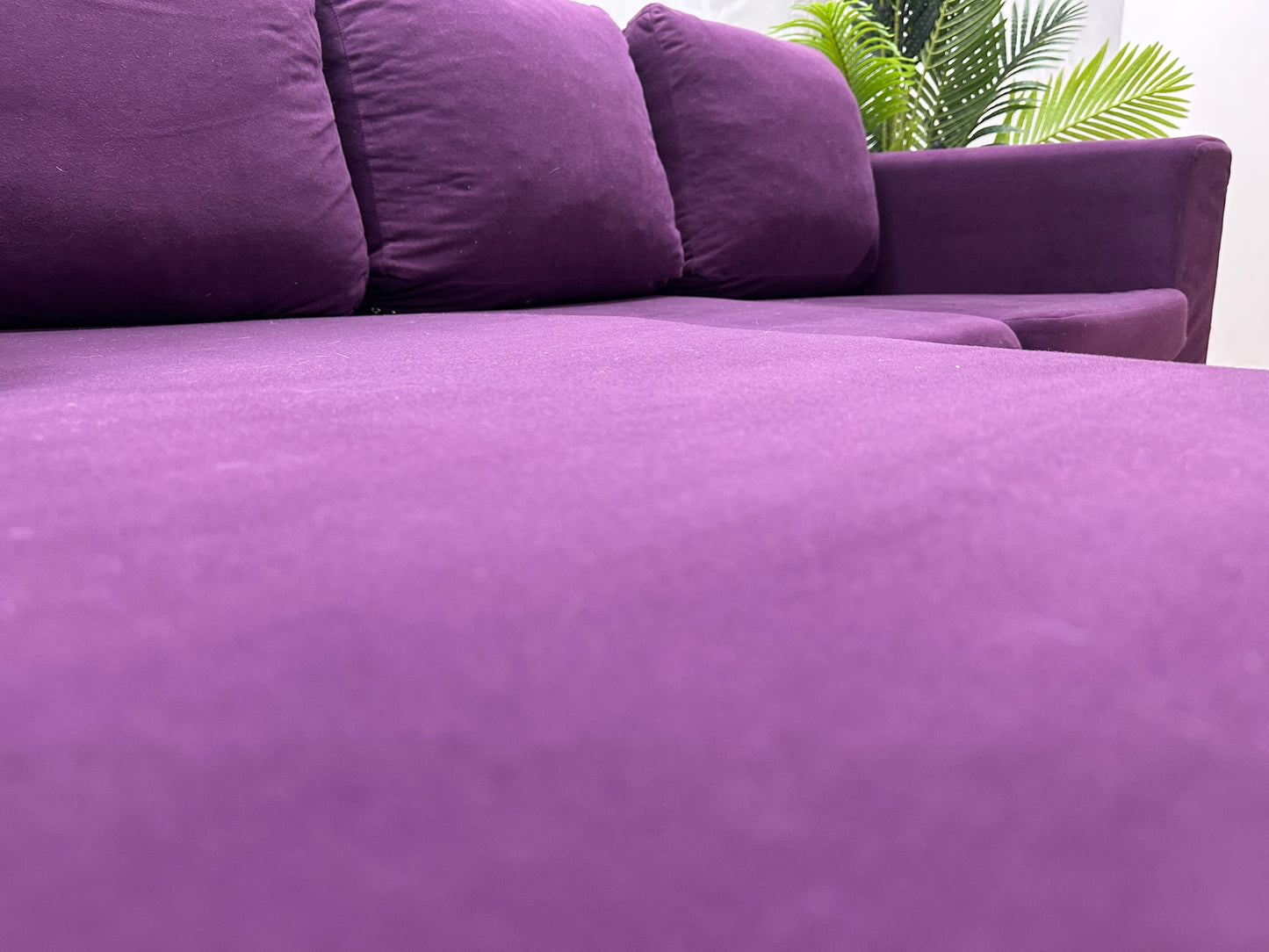 Paarse Hoekbank ~ Losse Kussens Met Afneembare Hoezen