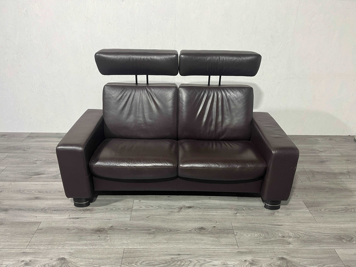 Echt Lederen Bruine Streslees 2 Zits Bank ~ Slaap / Ligstand