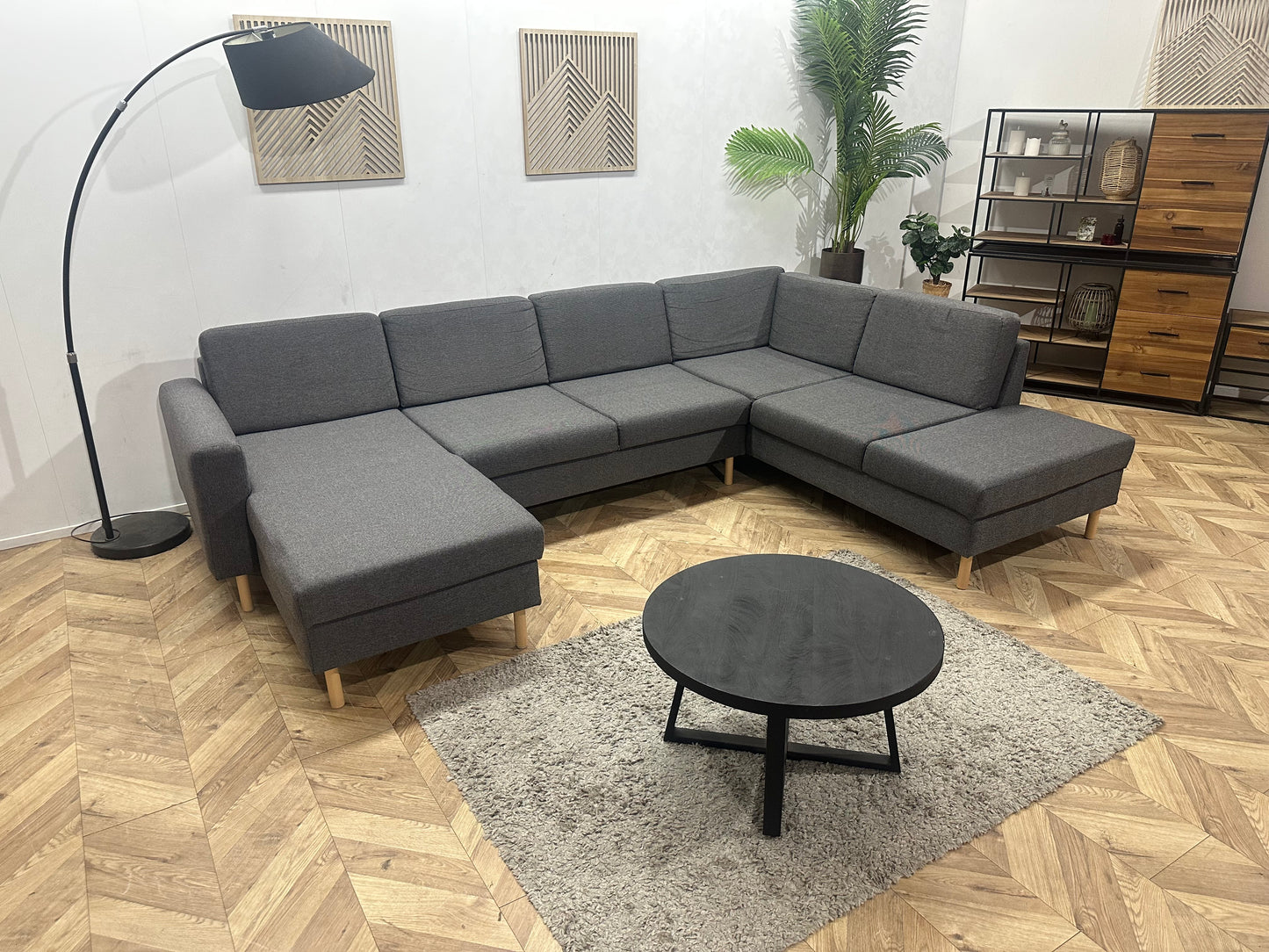 Antraciet U Bank ~ Losse Rugkussens Met Afneembare Hoezen