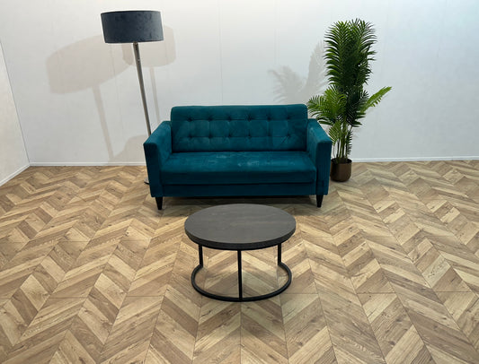 Umix Blauwe Velvet 2.5-Zits Bank ~ Losse Rugkussen met Afneembare Hoes