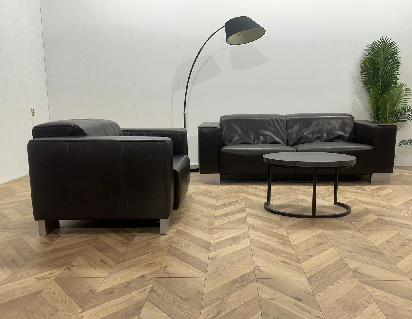 Bruine Echt Lederen Banken Set ~ Verstelbare Hoofdsteunen