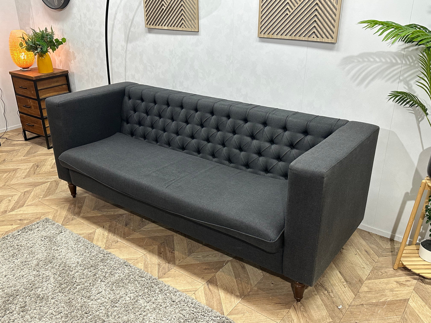 Antraciet Rechte Bank ~ Losse Zitkussen Met Afneembare Hoes