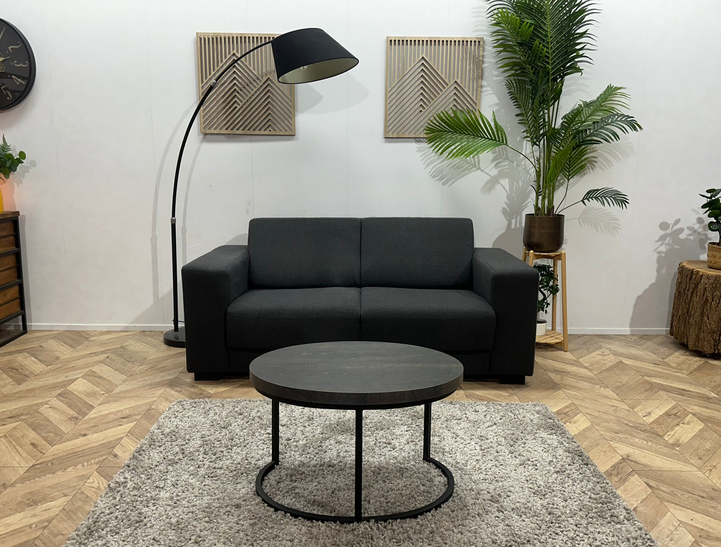 Antraciet 2.5-Zits Bank ~ Vaste Kussens