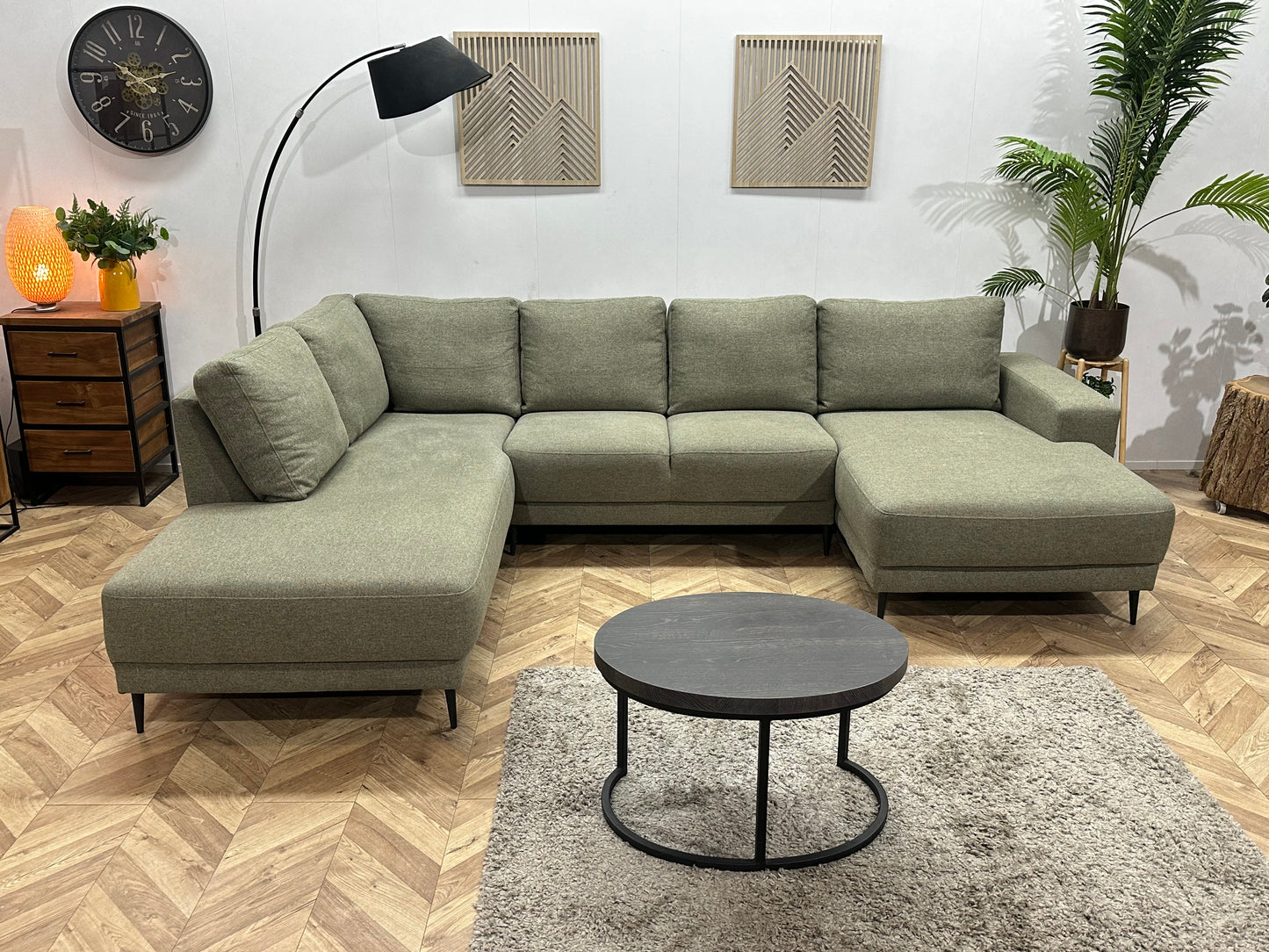 Grijze U Bank ~ Losse Rugkussens Met Afneembare Hoezen