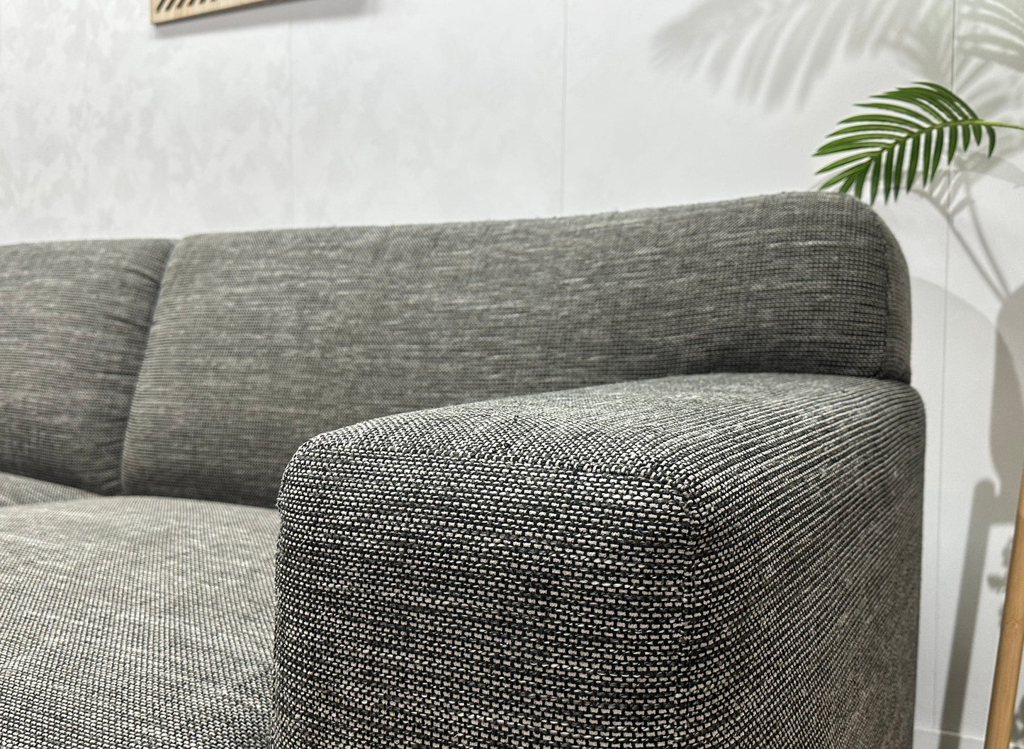 Antraciet Hoekbank ~ Vaste Kussens