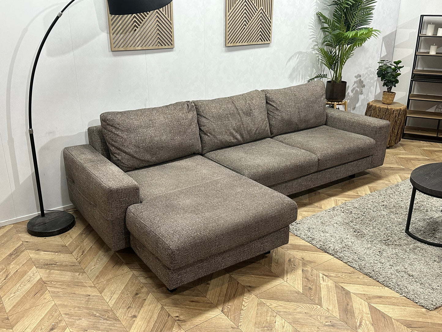 Xooon Grijze Suède Stoffen Hoekbank