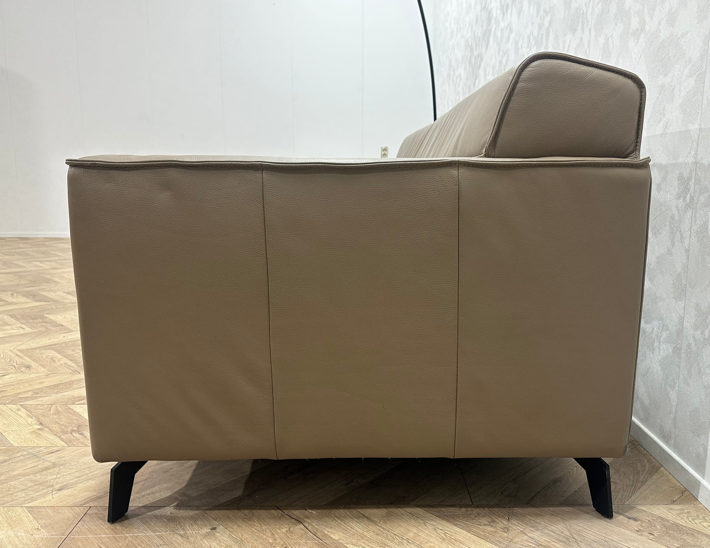 Licht Bruine Echt Lederen 2.5-Zits ~  Vaste Kussens