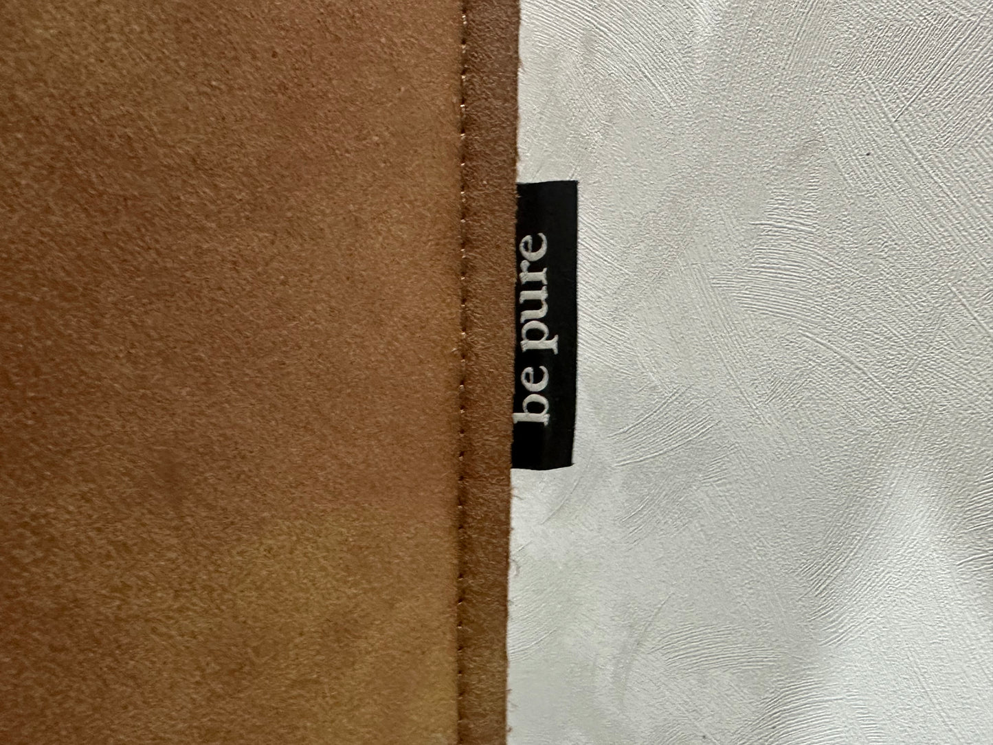 BePure Cognac Bruine Suède Lederen  2.5-Zits Bank - Losse Kussens Met Afneembare Hoezen