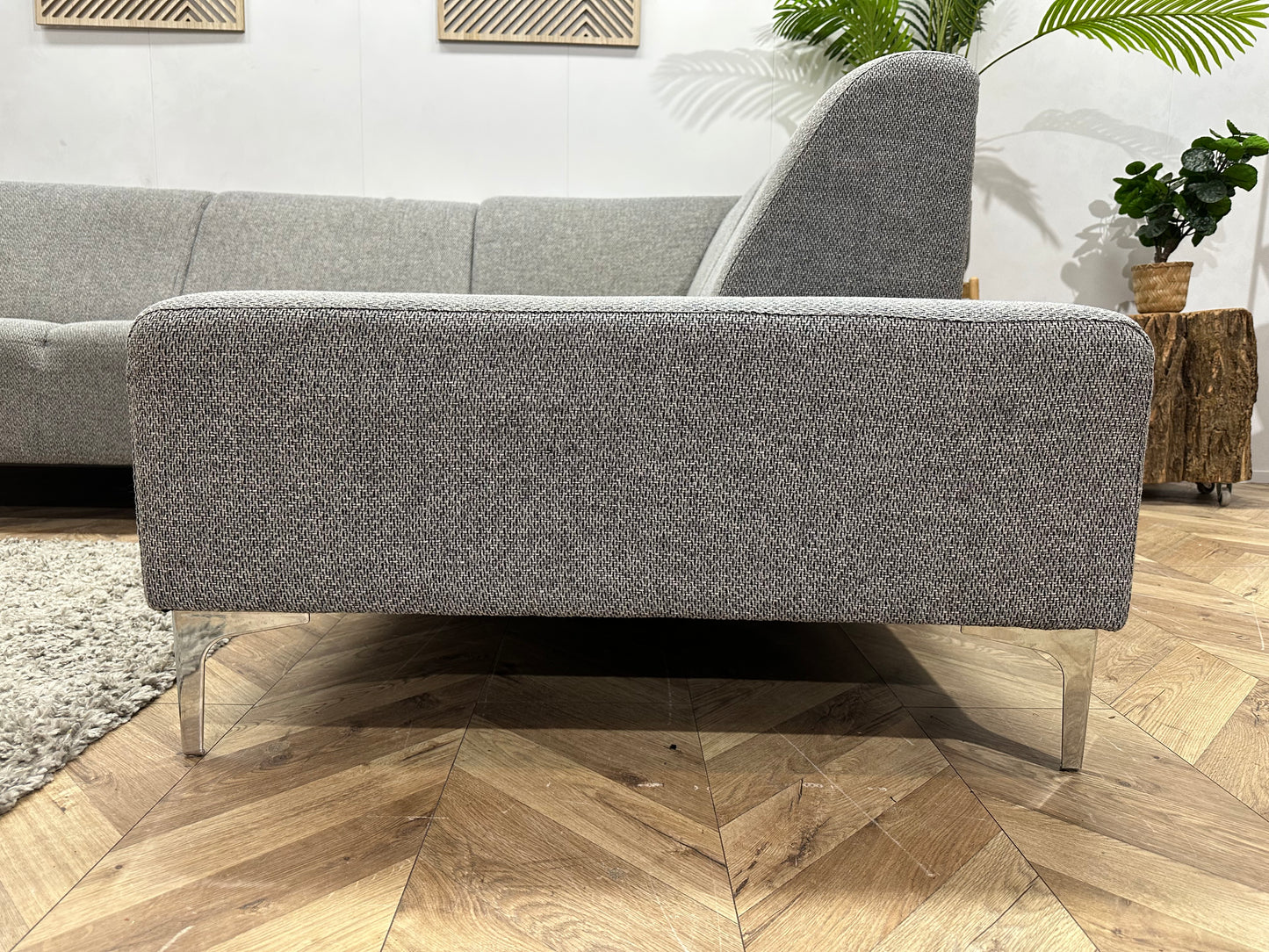 Grijze Hoekbank ~ Vaste Kussens