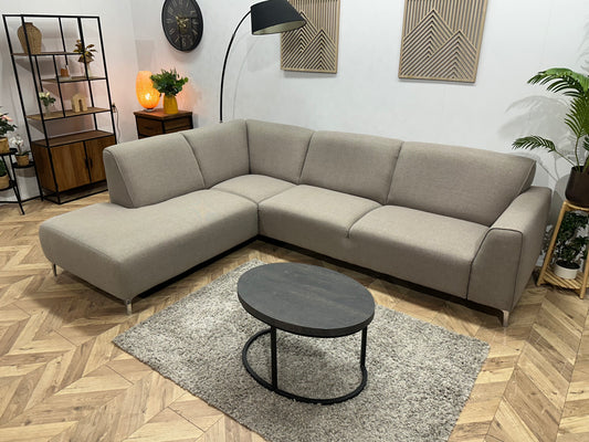 Beige Hoekbank ~ Vaste Kussens