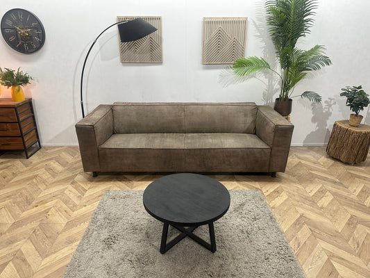 Bruine Suède Stoffen 3-Zits Bank ~ Vaste Kussens