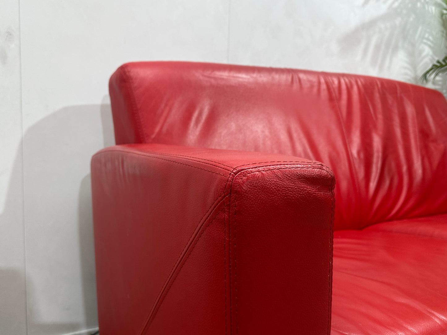 Montèl Rode Echt Lederen 2-Zits Bank ~ Inruilvoordeel