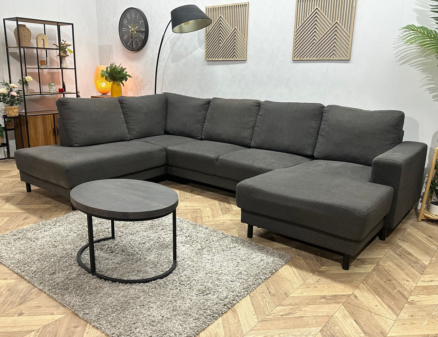 Antraciet U Bank ~ Losse Rugkussens Met Afneembare Hoezen