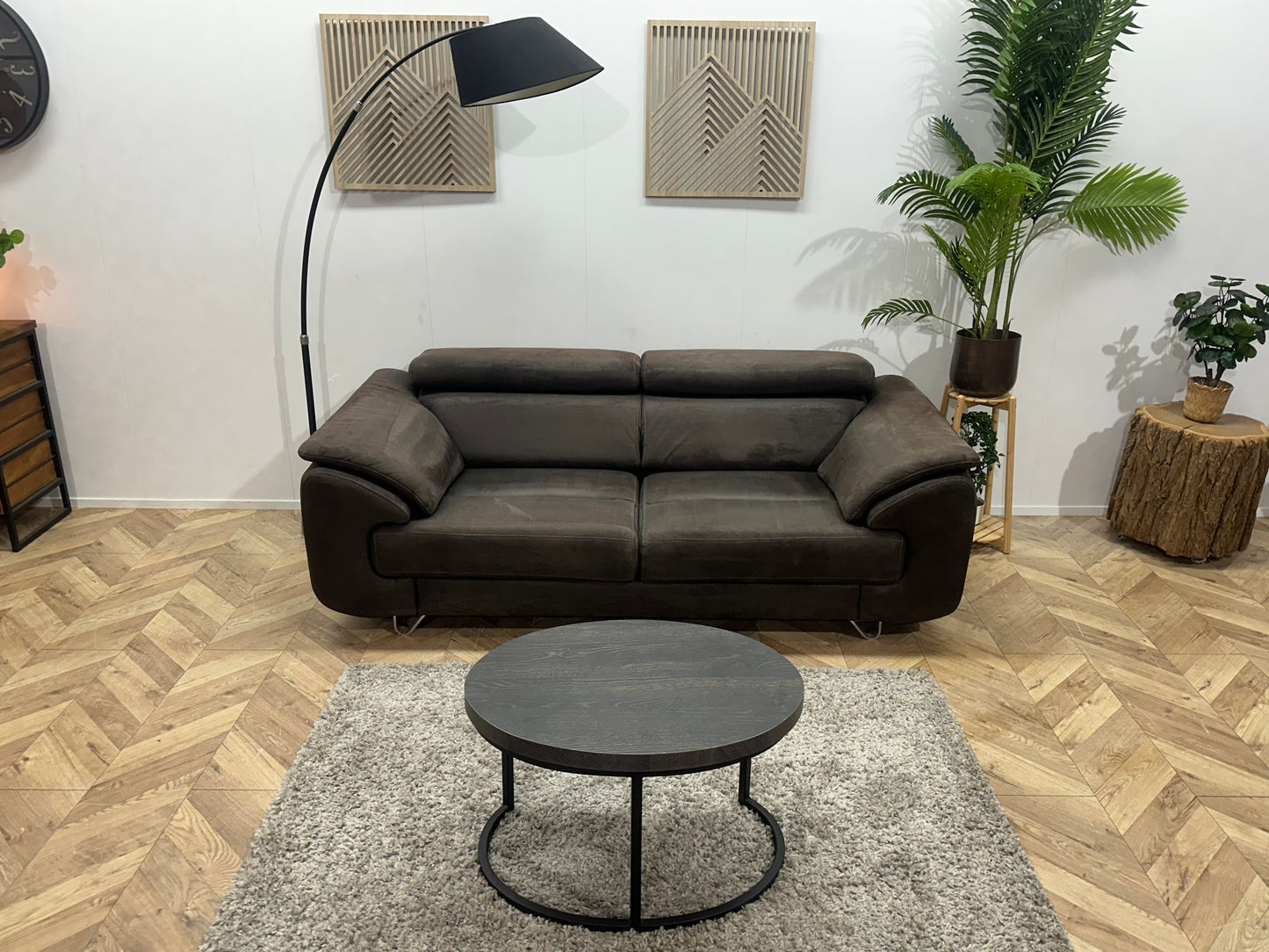 H&H Antraciet 2.5-Zits Bank ~ Verstelbare Hoofdsteunen