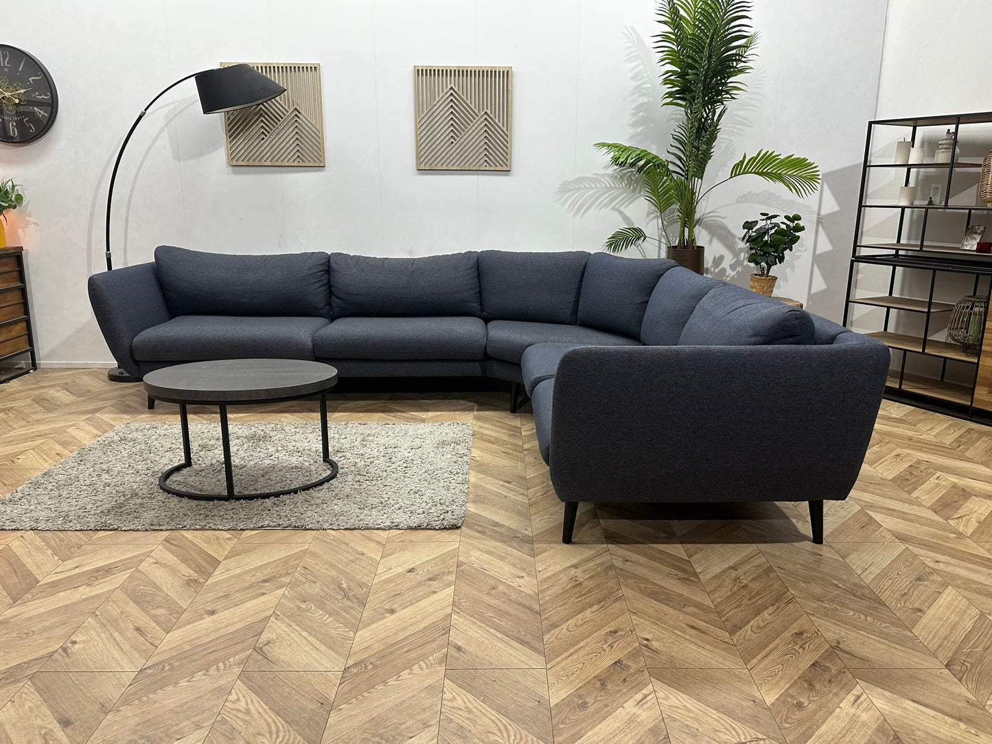 Blauwe Hoekbank ~ Losse Kussens Met Afneembare Hoezen