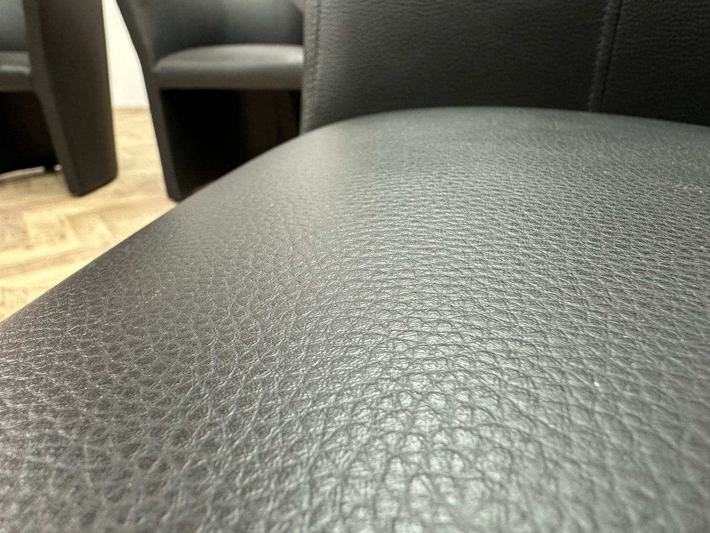 Zwarte lederen Stoelen Set