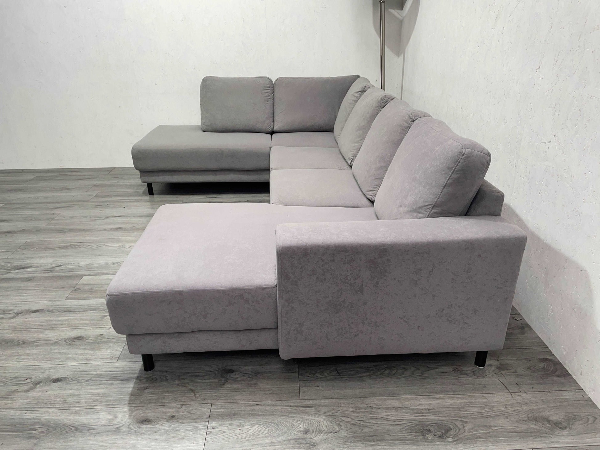 Licht Grijze U Bank ~ Losse Rugkussens
