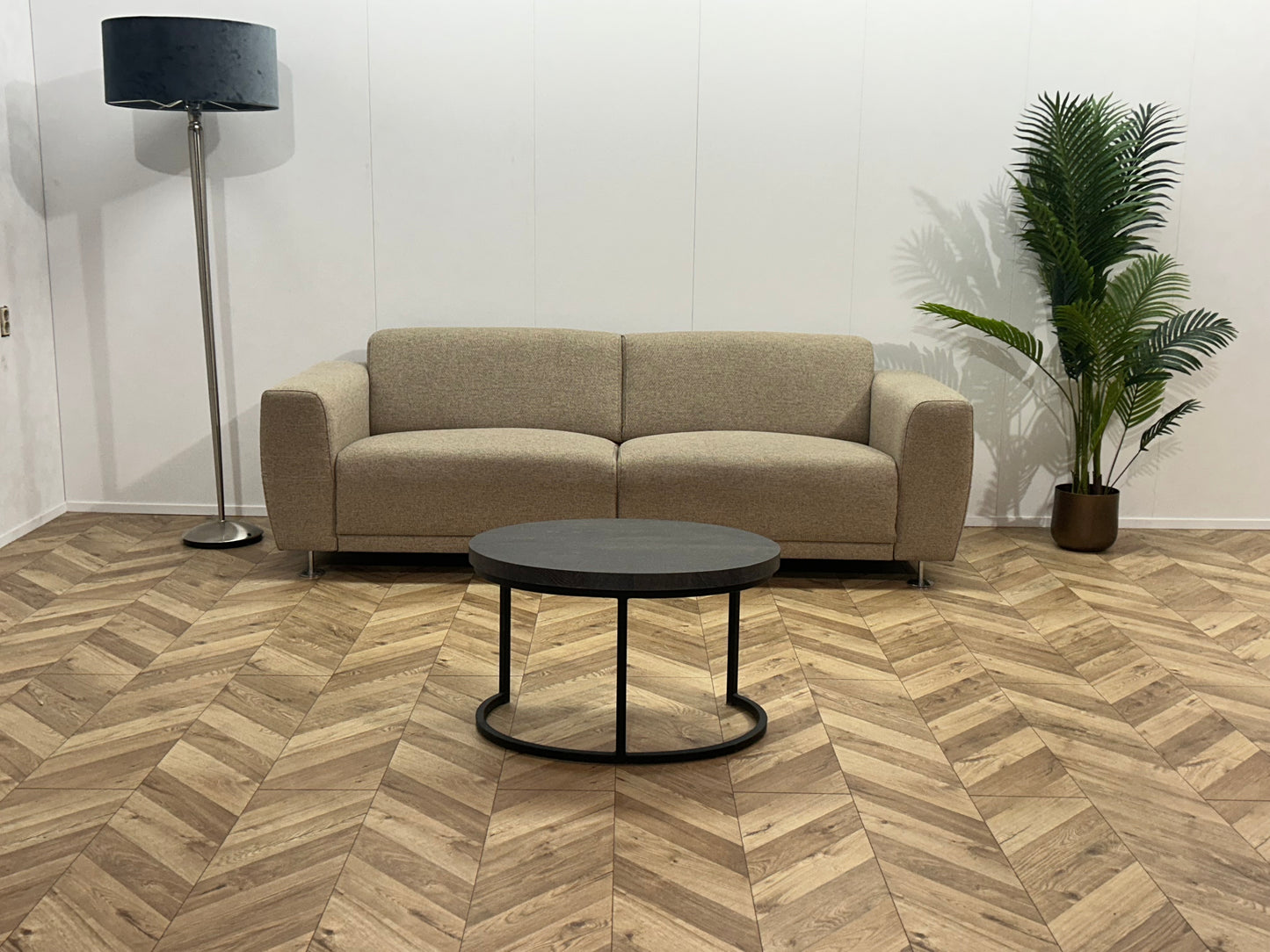 Beige 2,5-Zits Bank ~ Vaste Kussens