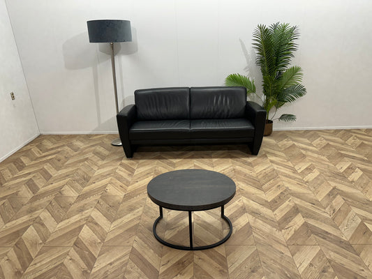 Zwart Echt Lederen 2.5-Zits Bank ~ Vaste Kussens