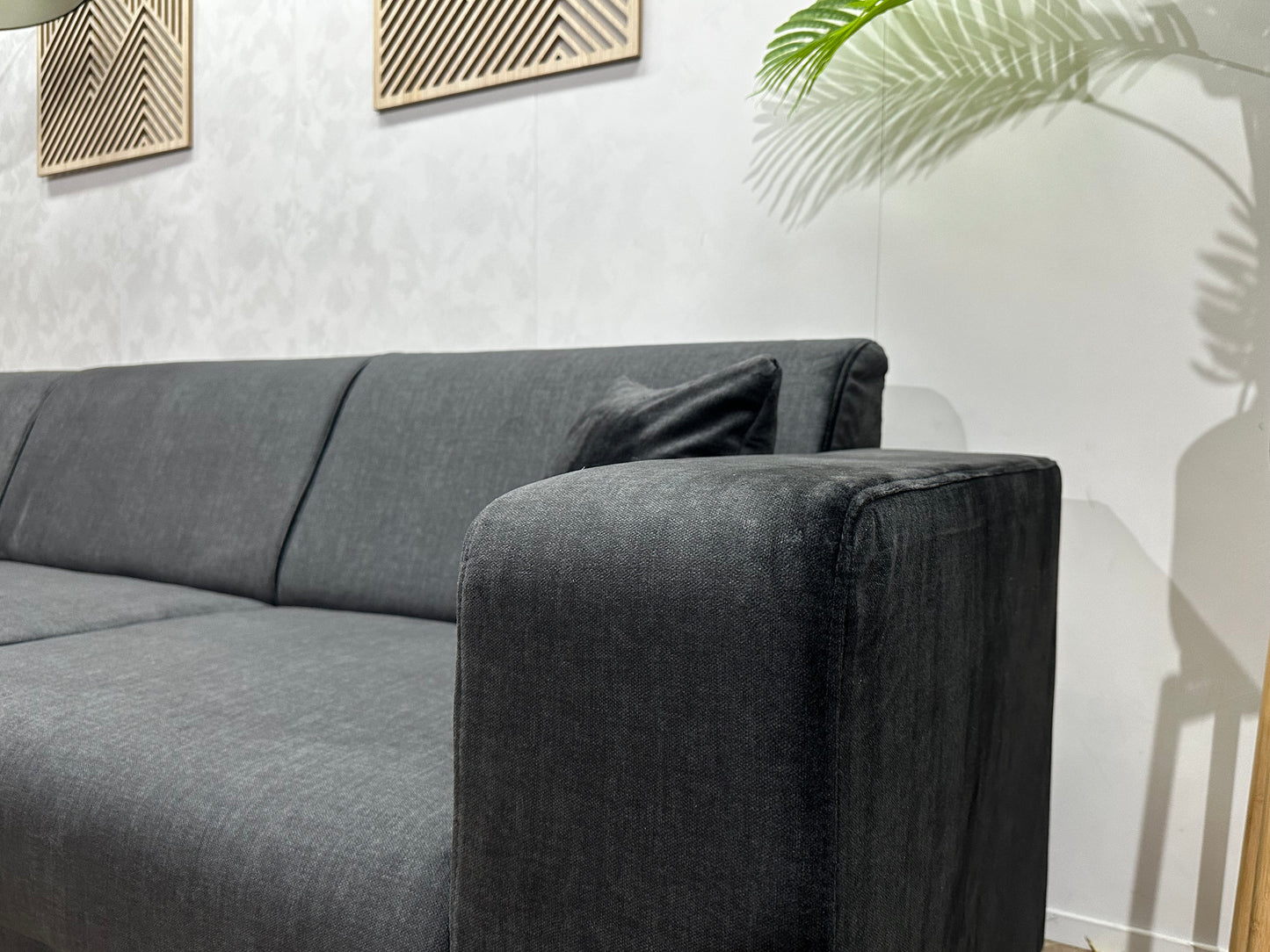 !Showroommodel! Zwarte Velvet Hoekbank