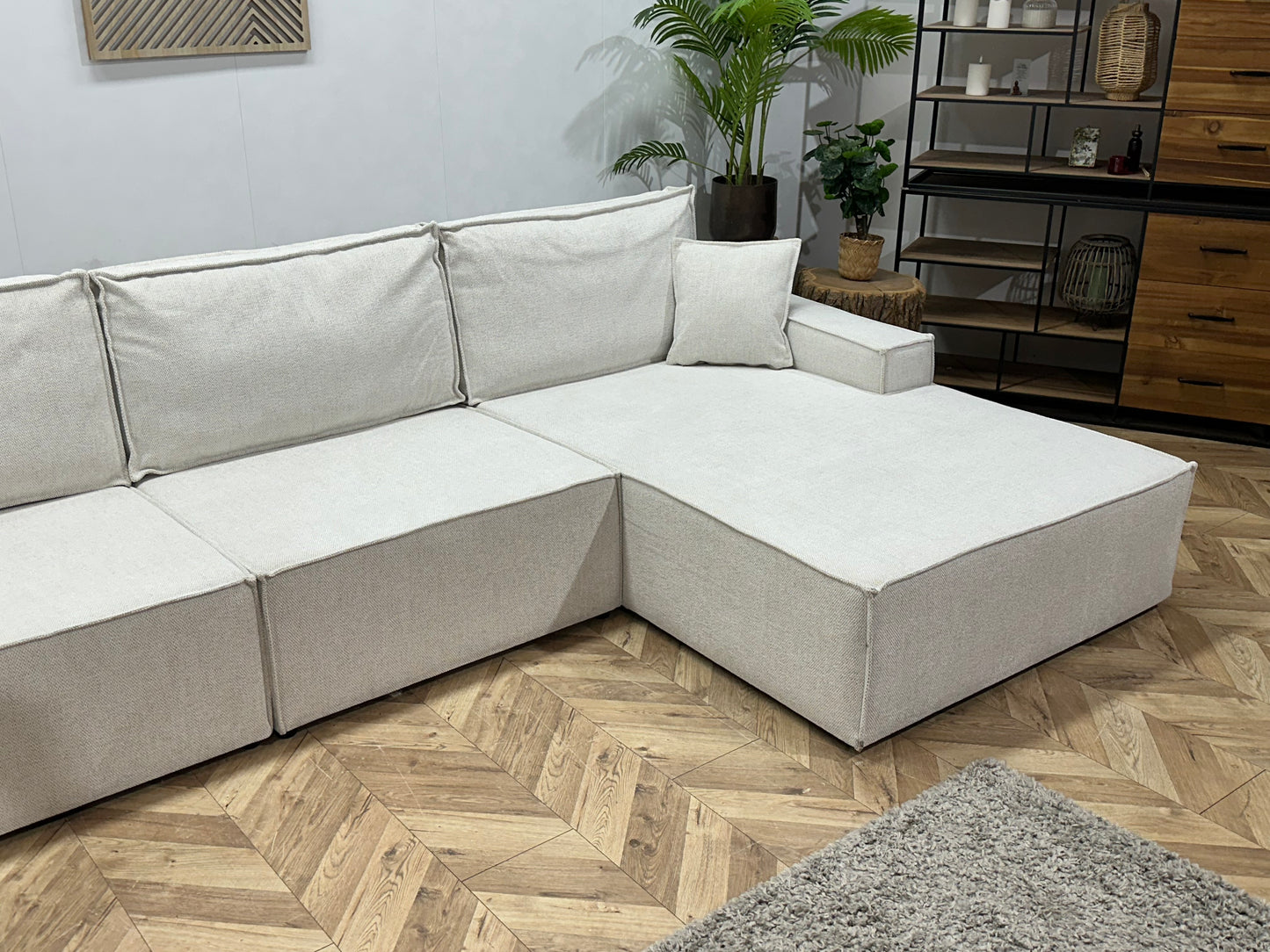 !Showroommodel! Crème Stoffen U Bank