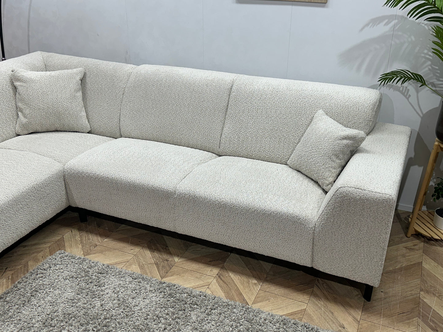 !Showroommodel! Witte Bouclé Hoekbank