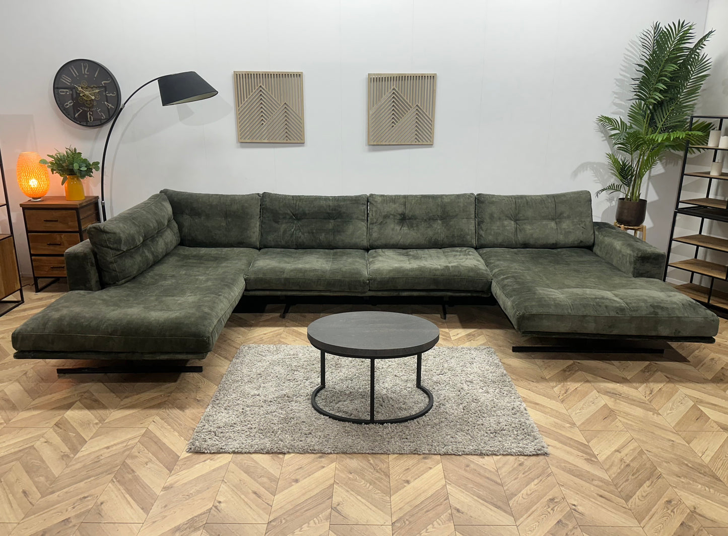 Groene Velvet U Bank ~ Losse Kussens Met Afneembare Hoezen