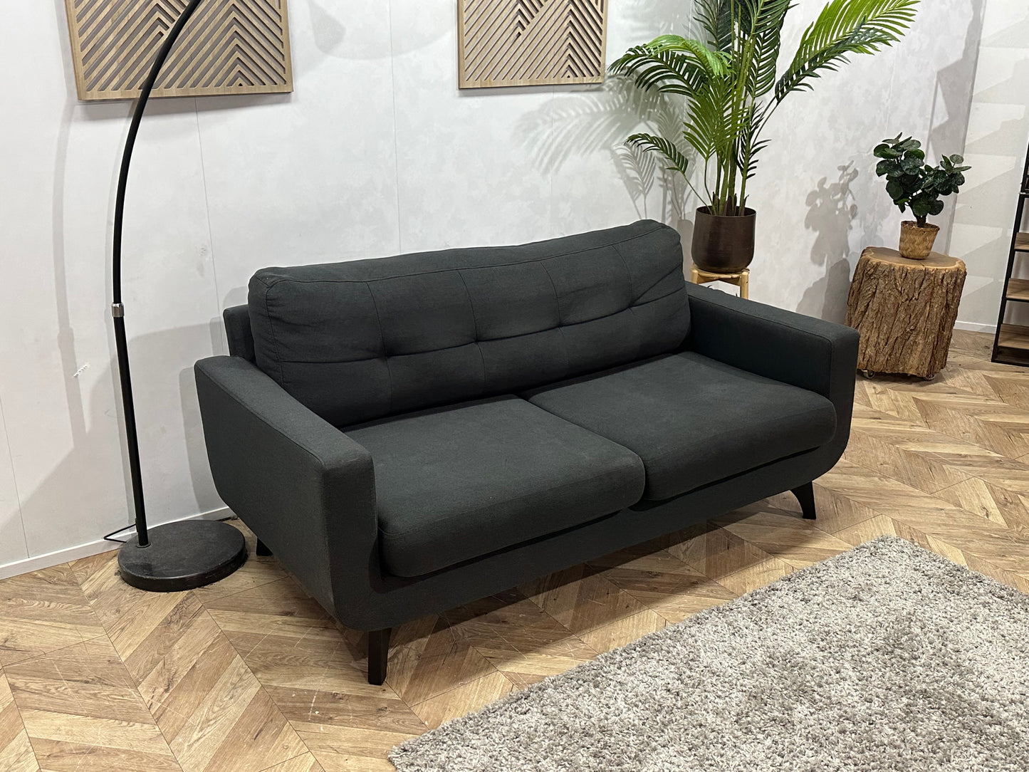 Antraciet 2.5-Zits Bank ~ Losse Kussens Met Afneembare Hoezen