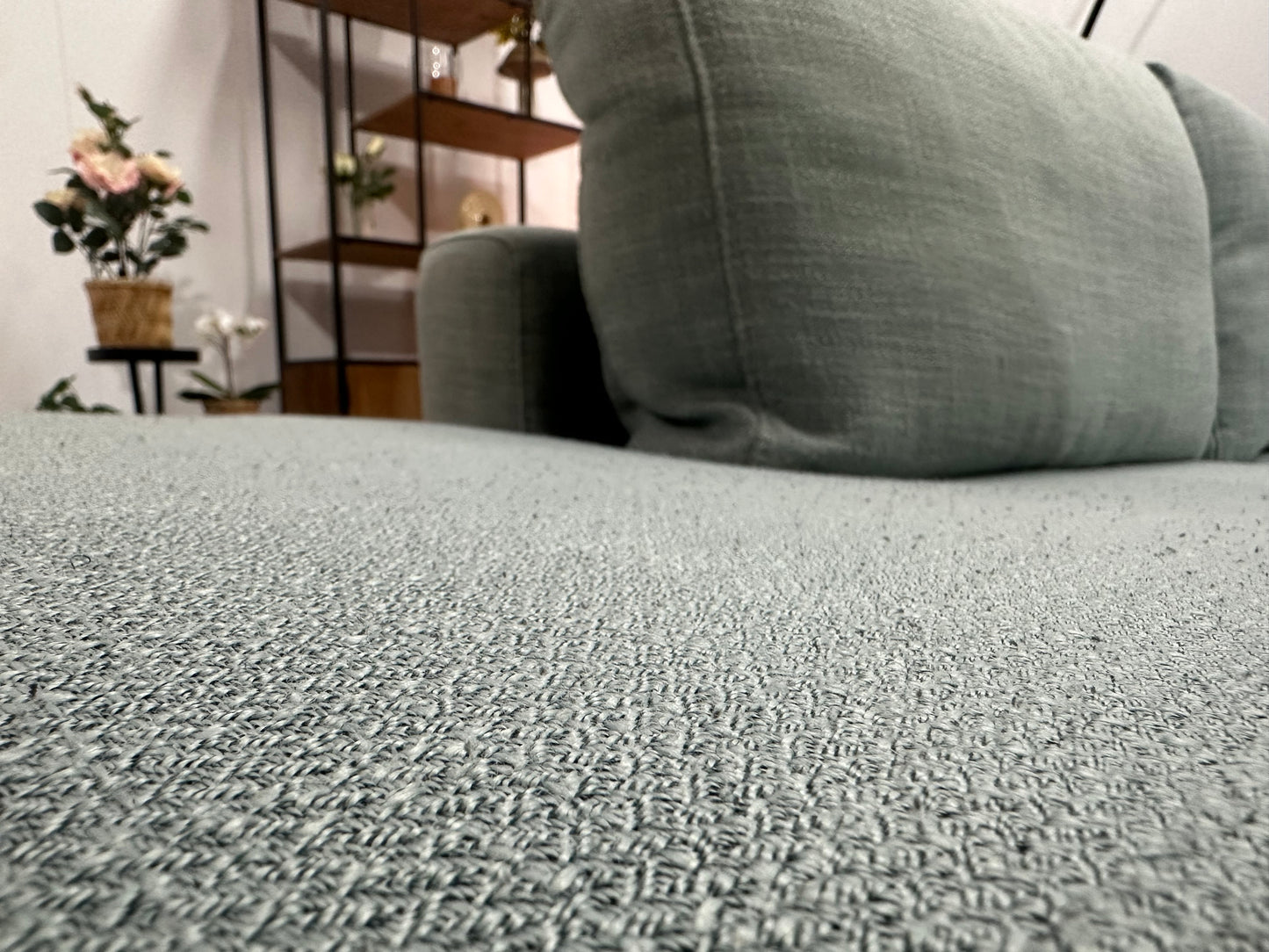 Licht Blauwe Hoekbank ~ Losse Kussens Met Afneembare Hoezen