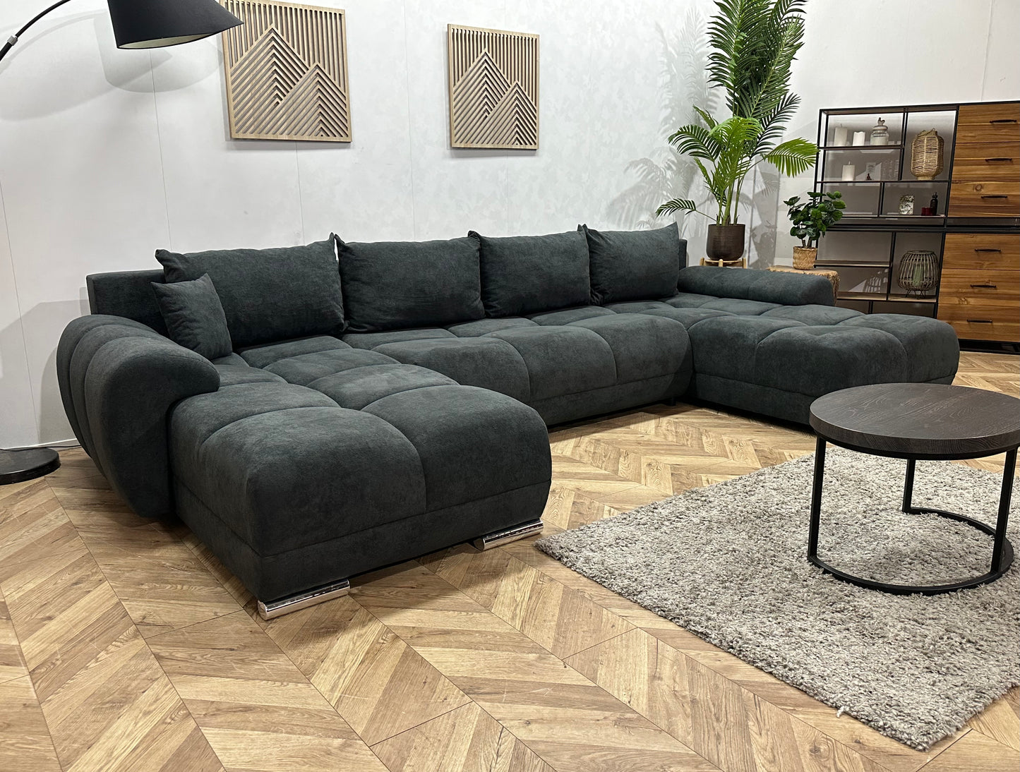 !Showroommodel! Antraciet Velvet U Bank