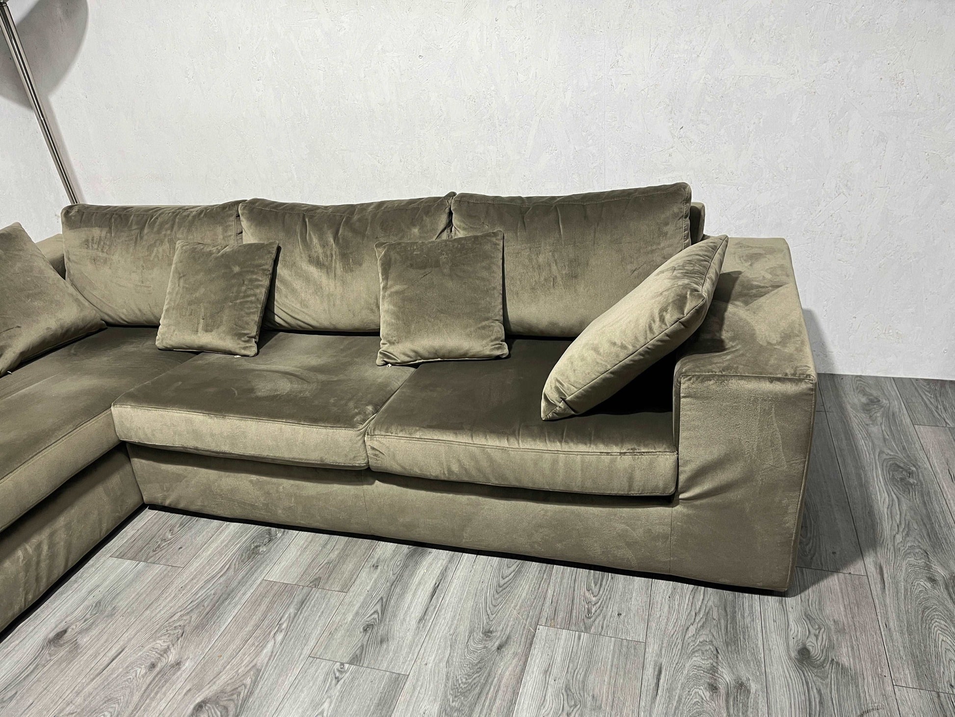 Bruine Velvet Hoekbank ~ Nieuwstaat