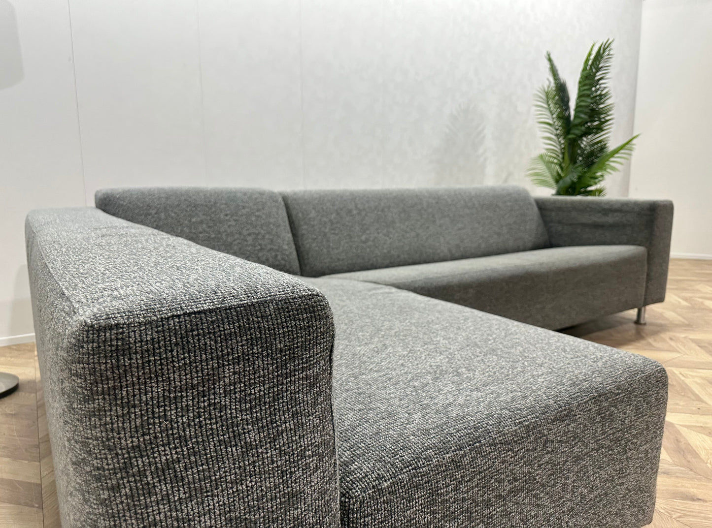 Antraciet Hoekbank Inc Hocker ~ Vaste Kussens