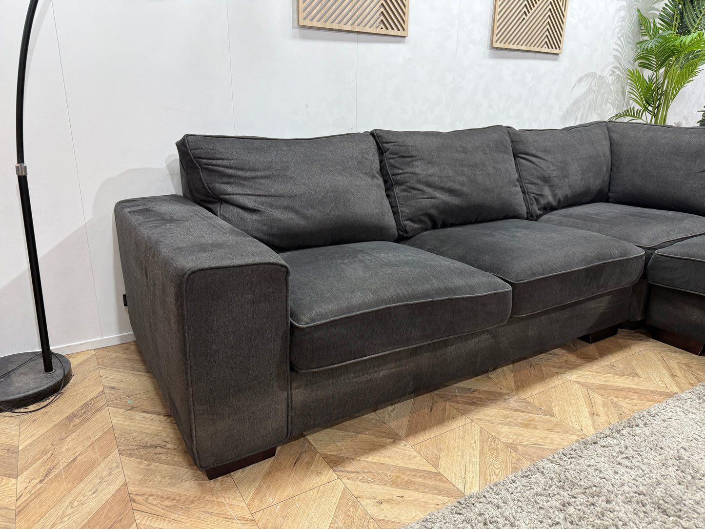 Urban Sofa Suède Antraciet Hoekbank ~ Losse Kussens Met Afneembare Hoezen