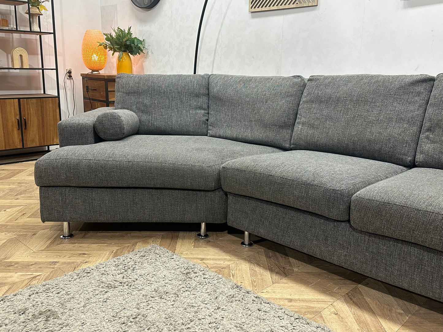 Antraciet Design Hoekbank ~ Losse Kussens Met Afneembare Hoezen