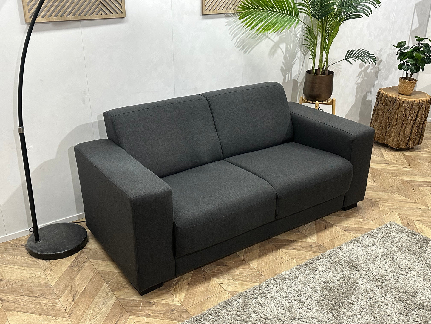 Antraciet 2.5-Zits Bank ~ Vaste Kussens