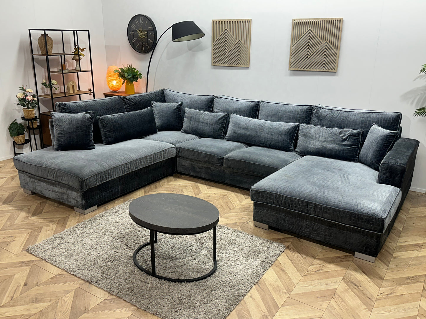 Blauwe Croco Stoffen U Bank ~ Losse Kussens Met Afneembare Hoezen