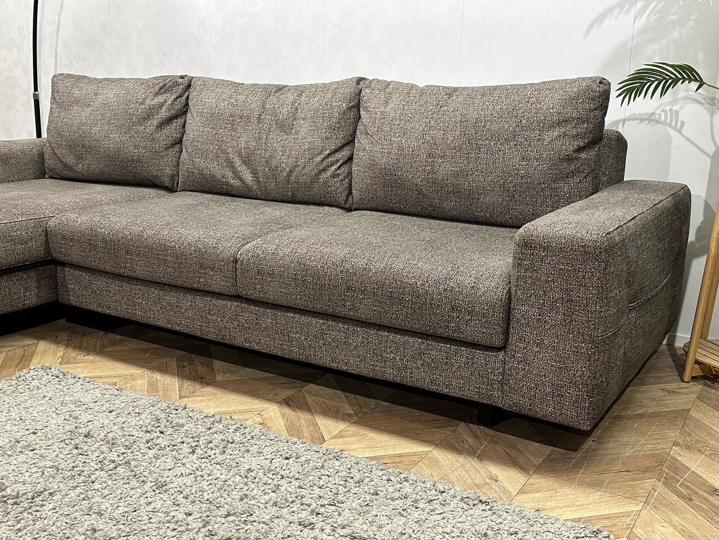 Xooon Grijze Suède Stoffen Hoekbank