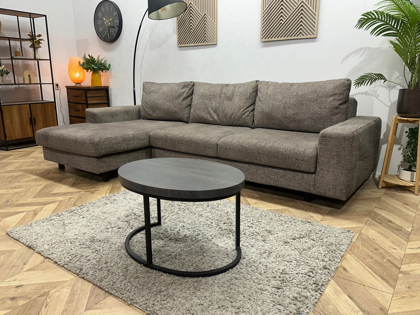 Xooon Grijze Suède Stoffen Hoekbank