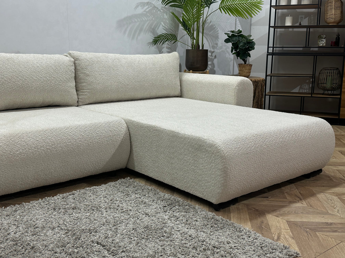 !Showroommodel! Witte Bouclé Hoekbank