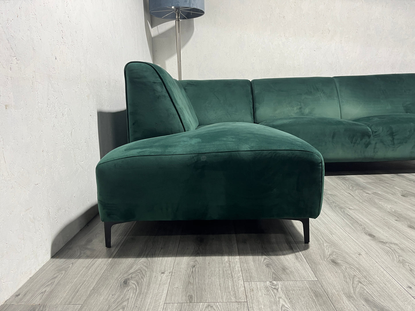 Donker Groene Velvet Hoekbank