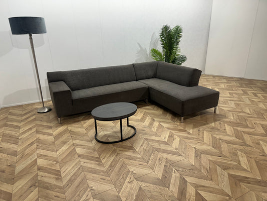 Grijze Design Hoekbank ~ Vaste Kussens