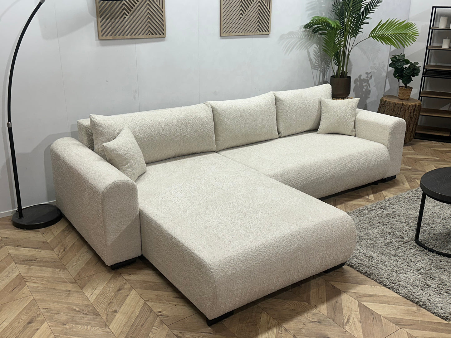 !Showroommodel! Witte Bouclé Hoekbank