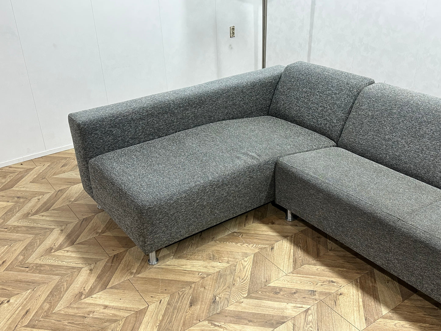 Antraciet Hoekbank Inc Hocker ~ Vaste Kussens