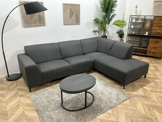 Antraciet Hoekbank ~ Vaste Kussens