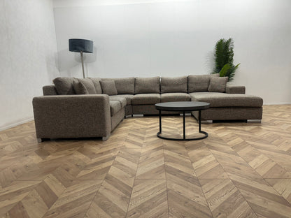 Grijze/Beige U Bank ~ Losse Kussens Met Afneembare Hoezen