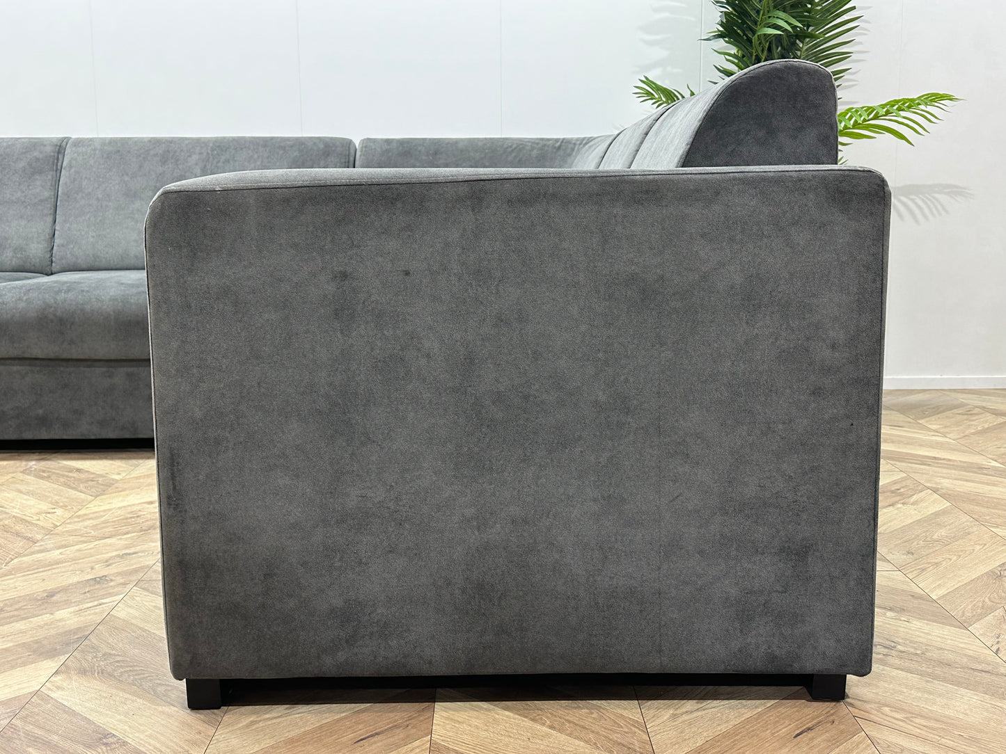 !Showroommodel! Antraciet Velvet Hoekbank