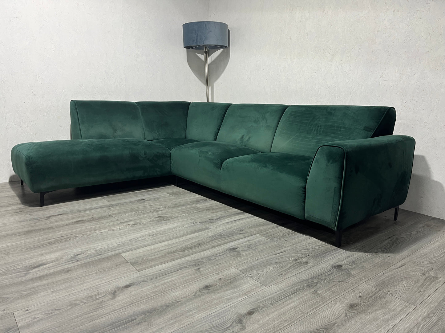 Donker Groene Velvet Hoekbank